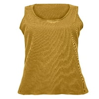 Poliészter Női újdonság pólók Legénység nyak ujjatlan Peplum szilárd sárga XX-nagy