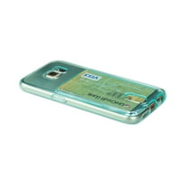 Samsung Galaxy S Félig Tiszta Tok Kártyatartóval, Tiszta Kék Színben