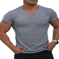 Sanviglor férfi nyári felsők rövid ujjú pólók egyszínű blúz alkalmi póló utcai póló Világosszürke M