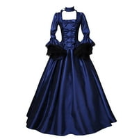 pxiakgy őszi ruhák nőknek nők vintage retro gótikus hosszú ujjú kapucnis ruha hosszú ruha ruhák Kék + xl