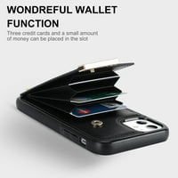Feishell iPhone hátsó pénztárca tok hátsó harmonika összecsukható kártyatartóval, Ütésálló prémium PU bőr gomb kártya