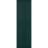 Ekena Millwork 18 W 39 H True Fit PVC Cedar Park Rögzített redőnyök, termikus zöld