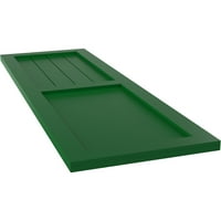Ekena Millwork 15 W 75 H True Fit PVC parasztház sík panel kombinált rögzített redőnyök, viridian zöld