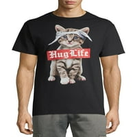 Ölelés Life Cat férfi és nagy férfi grafikus póló