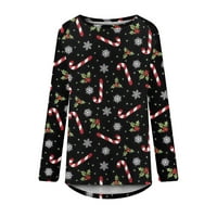 Boldog Karácsonyt póló női újdonság 3D karácsonyi Nyomtatott Hosszú ujjú tunika felsők alkalmi Könnyű pulóver ing