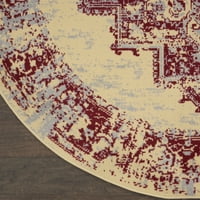 Nourison Grafi perzsa krém piros 5 '3 kerek terület szőnyeg