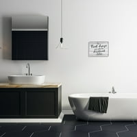 Stupell Industries legjobb napok inspiráló fürdőszoba mosoda Fekete-fehér Design szürke parasztház rusztikus keretes