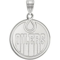 LogoArt ezüst ródium bevonatú NHL Edmonton Oilers nagy medál