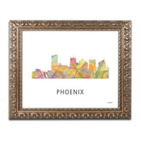 Védjegy Képzőművészet 'Phoeni Arizona Skyline WB-1' vászon művészete: Marlene Watson, arany díszes keret