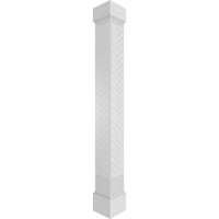 Ekena Millwork 12 W 10'H kézműves klasszikus négyzet alakú nem társított Herringbone Modern Fretwork oszlop W Mission