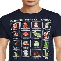 Nintendo Super Mario férfi Super Mario karakter dobozos F grafikus póló, s-3XL méretek
