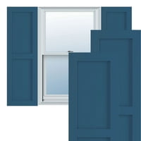Ekena Millwork 12 W 44 H True Fit PVC Két egyenlő sík paneles redőny, Logourn Blue