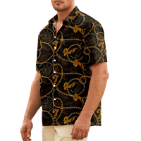 Férfi Hawaii ing rövid ujjú luxus nyomtatás alkalmi gomb le ruha ing felső férfi fiúk, - 8XL