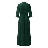 KaLI_store Hosszú ujjú ruhák nőknek Női nyári tunika ruha v nyakú alkalmi laza Flowy Swing Shift ruhák Zöld, S