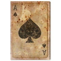 Runway Avenue szórakozás és hobbi fal art vászon nyomatok „Ace of Spades” Playing Cards - Fekete, Brown