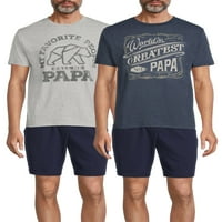 Apák napja Férfi & Nagy Férfi világ legnagyobb Papa és kedvenc emberek grafikus pólók, 2-csomag