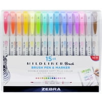 Zebra Pen Mildliner Brush Pen & Marker Set közepes Tollpont-finom Jelölőpont-Brush Pen Point Stílus-Bullet Marker Point