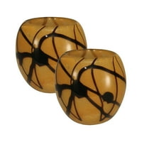 Dale Tiffany 4 4 Modern Aszimmetrikus Üveg Fogadalmi Gyertyatartók, Fekete, 2 Darabos