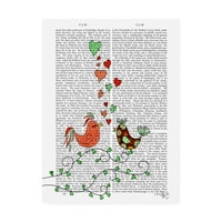 Védjegy Szépművészet 'Love Birds illusztráció' vászon művészet, Fab Funky